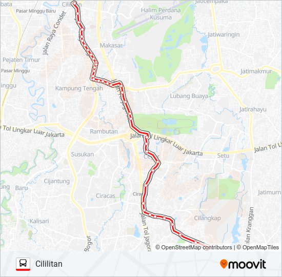 Rute T02: Jadwal, Pemberhentian & Peta - Cililitan (Diperbarui)