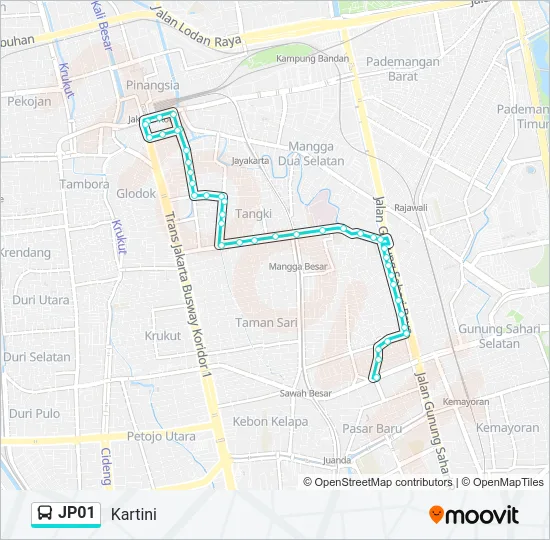 JP01 Bus Line Map