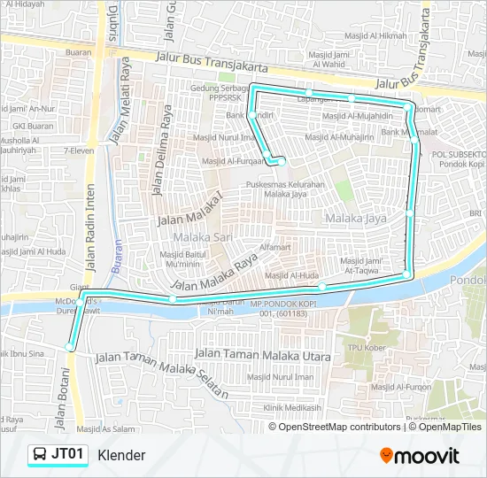 JT01 Bus Line Map