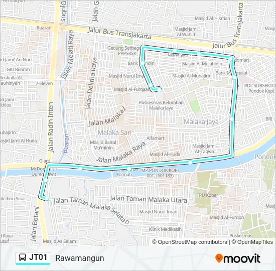 JT01 Bus Line Map