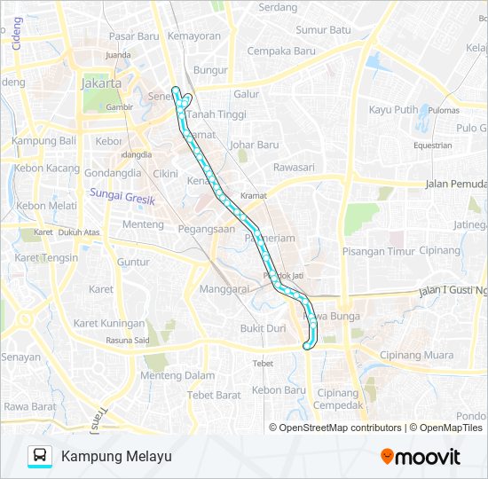 M01 bus Line Map