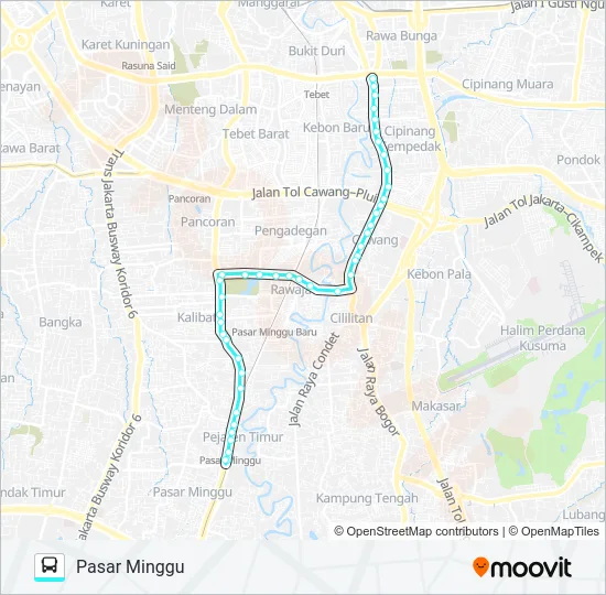 M16 Bus Line Map