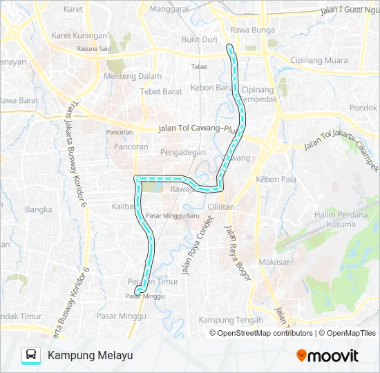 M16 Bus Line Map