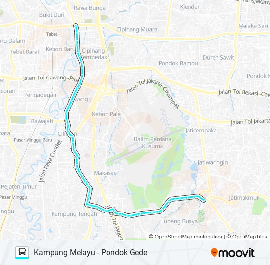 M28 bus Line Map