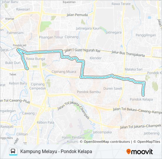 M31 bus Route Map - PONDOK Kelapa.