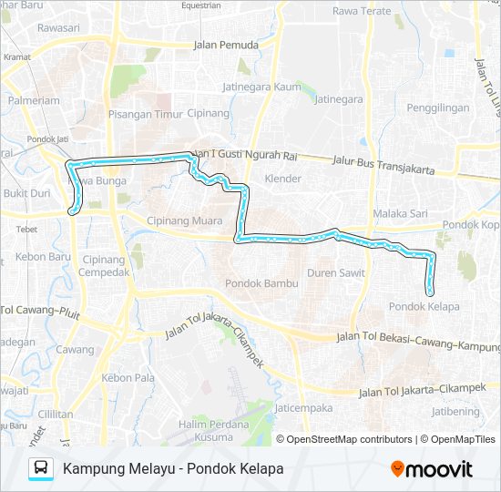 Rute M31: Jadwal, Pemberhentian & Peta - Kampung Melayu (Diperbarui)