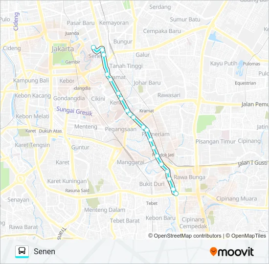 M01A Bus Line Map