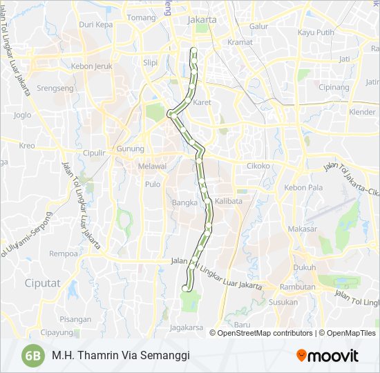 Rute 6b: Jadwal, Pemberhentian & Peta - M.H. Thamrin Via Semanggi ...