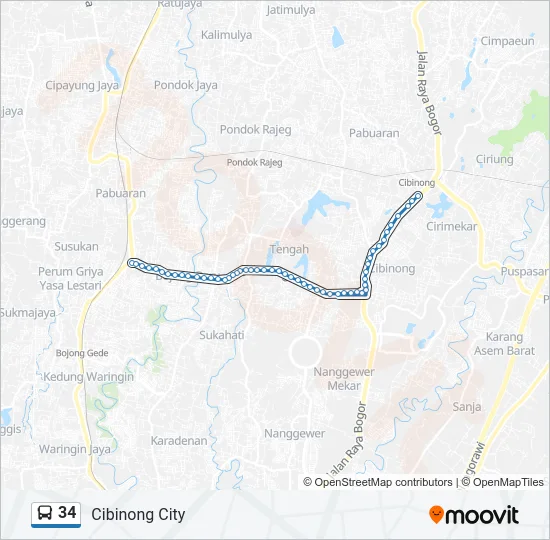 34 Bus Line Map
