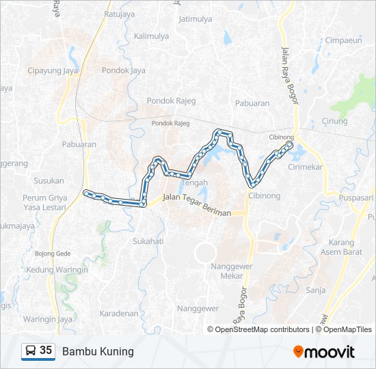 35 bus Line Map