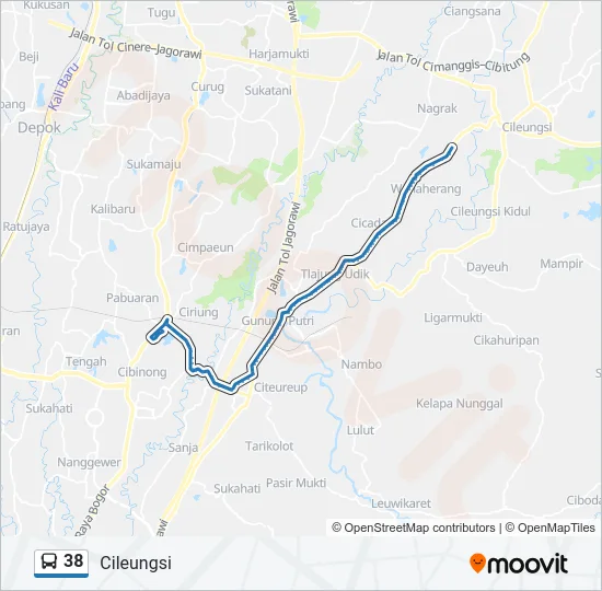 38 Bus Line Map