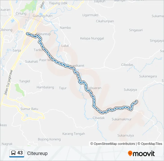 43 Bus Line Map