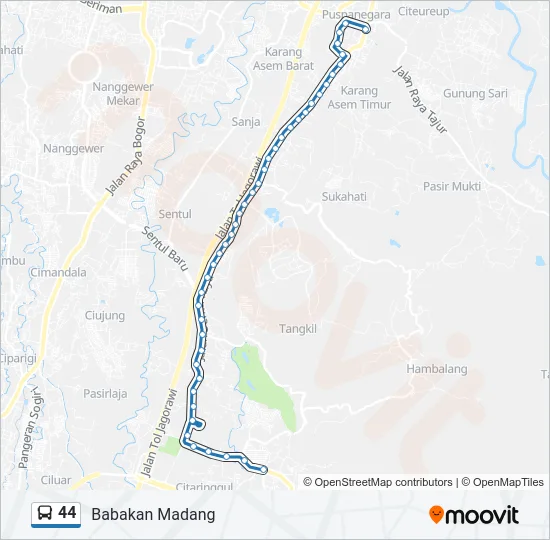 44 Bus Line Map