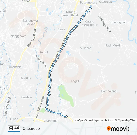 44 Bus Line Map