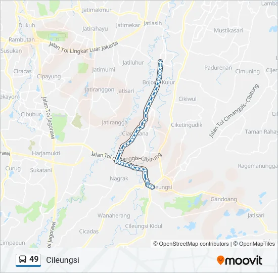 49 Bus Line Map