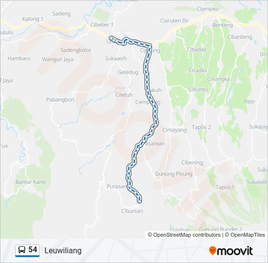 54 Bus Line Map