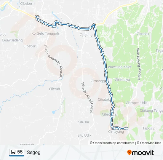 55 Bus Line Map