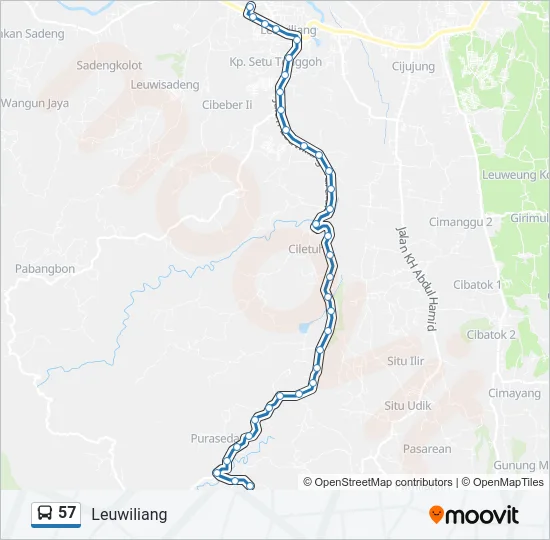 57 Bus Line Map