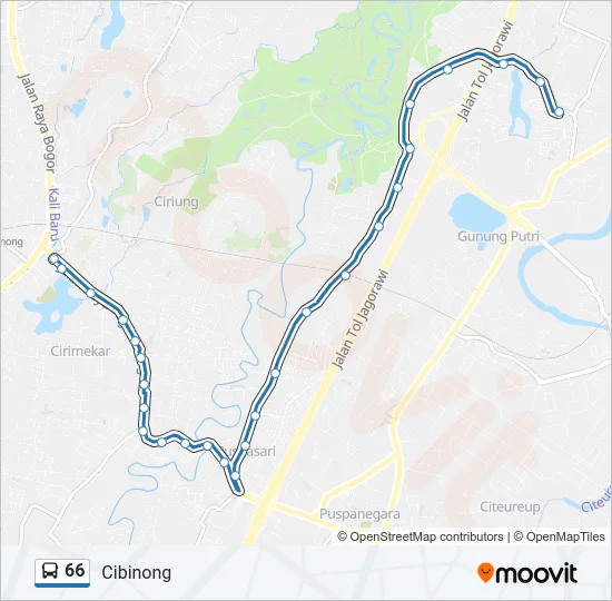 66 Bus Line Map