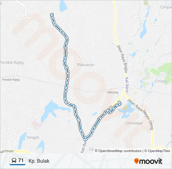 71 Bus Line Map
