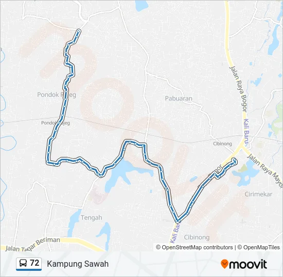 72 Bus Line Map