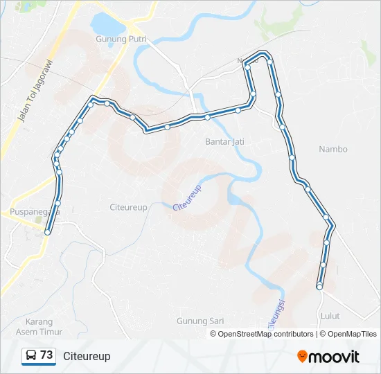 73 Bus Line Map