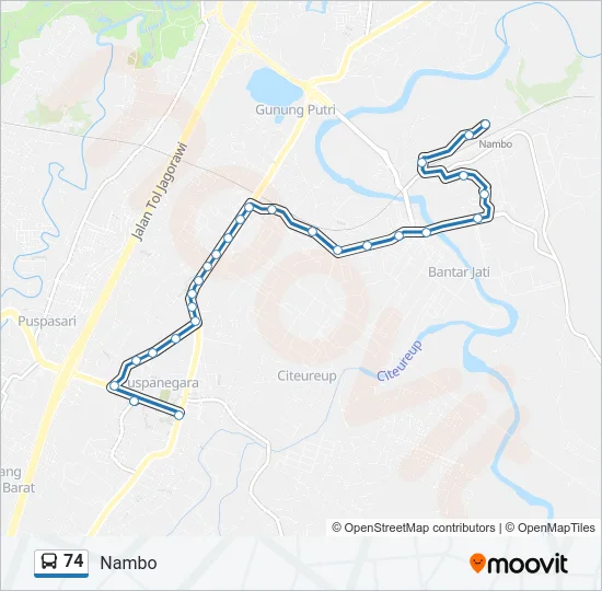 74 Bus Line Map