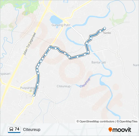 74 Bus Line Map