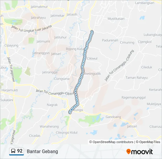 92 Bus Line Map