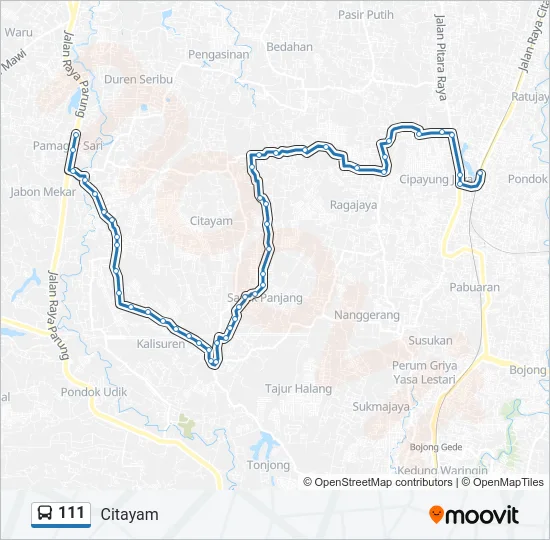 111 Bus Line Map