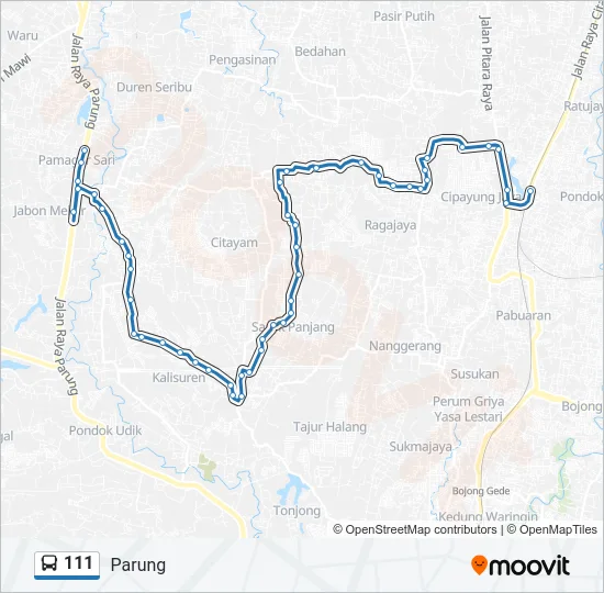 111 Bus Line Map
