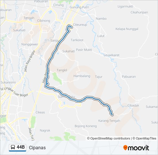 44B bus Line Map