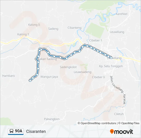 90A Bus Line Map