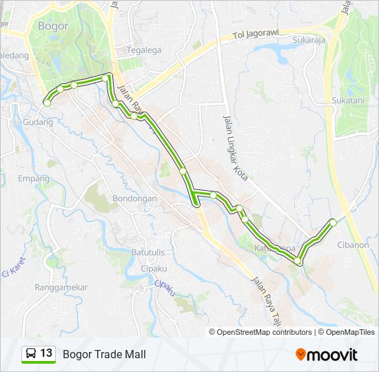 13 bus Line Map