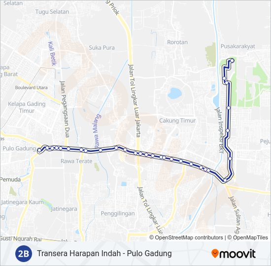 Rute 2b: Jadwal, Pemberhentian & Peta - Harapan Indah (Diperbarui)