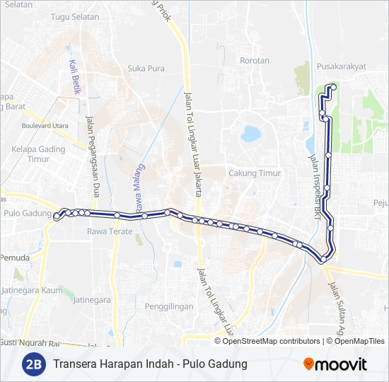 Rute 2b: Jadwal, Pemberhentian & Peta - Harapan Indah (Diperbarui)