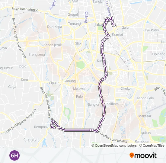6H Bus Line Map