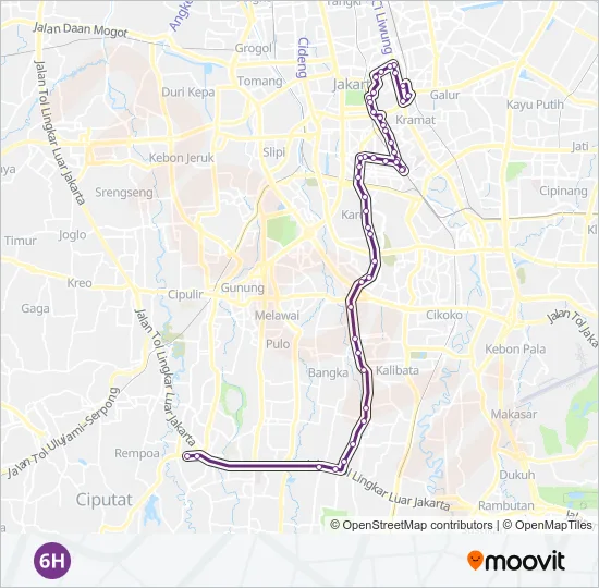 6H Bus Line Map