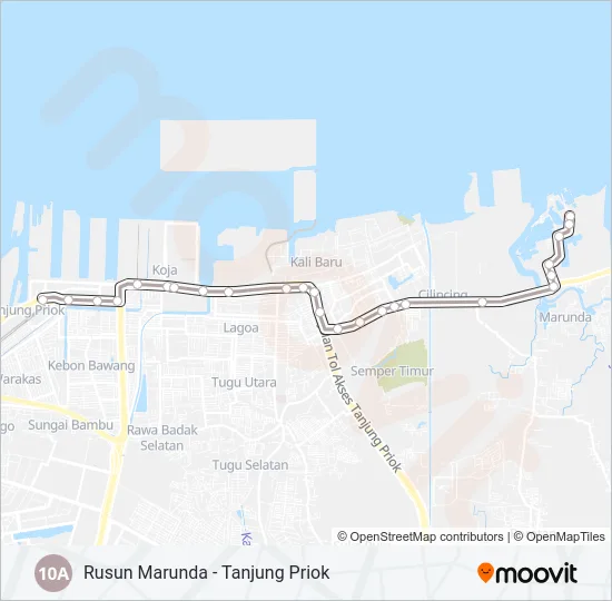 10A Bus Line Map