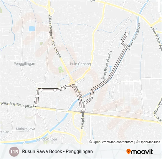 11B Bus Line Map