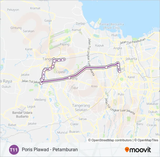 T11 Bus Line Map