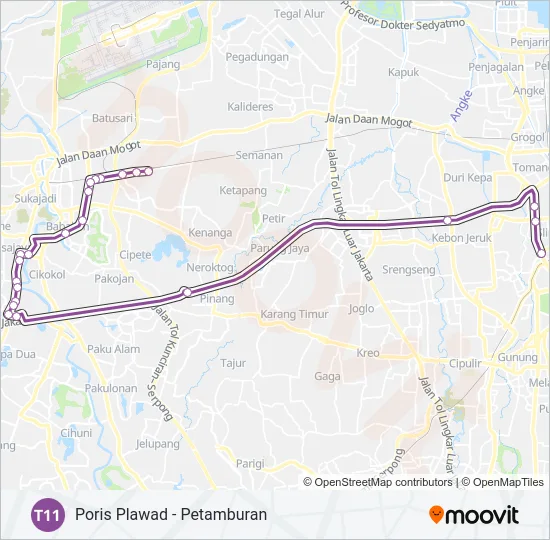 T11 Bus Line Map
