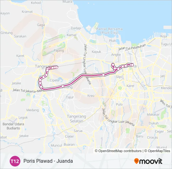 T12 Bus Line Map