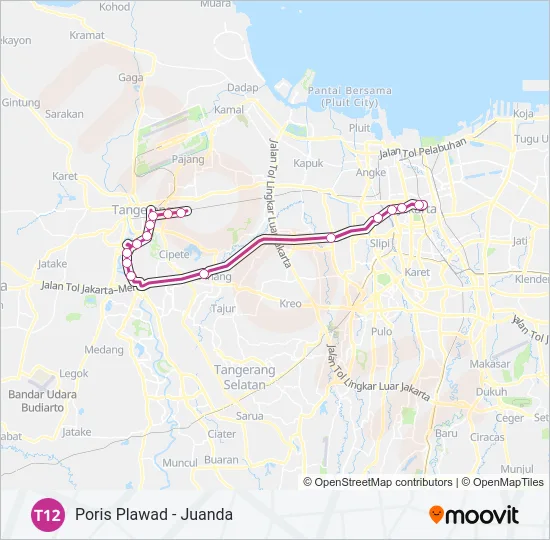 T12 Bus Line Map