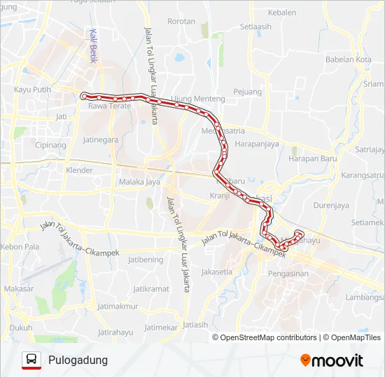 K01 (ELF) Bus Line Map