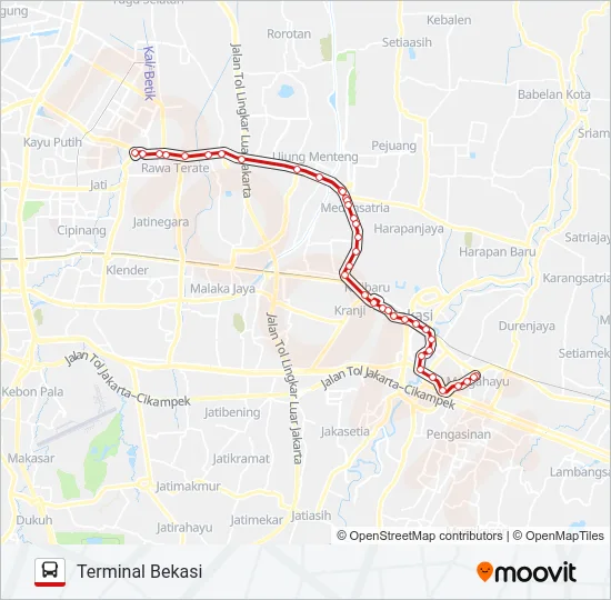 K01 (ELF) Bus Line Map