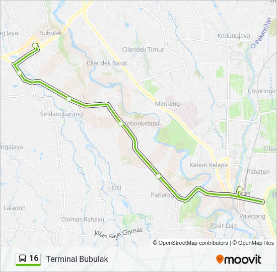 16 Bus Line Map