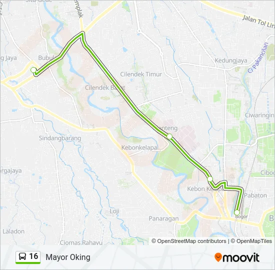 16 Bus Line Map