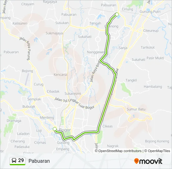 29 Bus Line Map