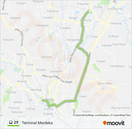29 Bus Line Map